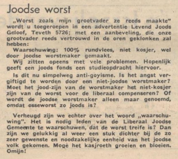 Ossenworst in Israelisch Weekblad
